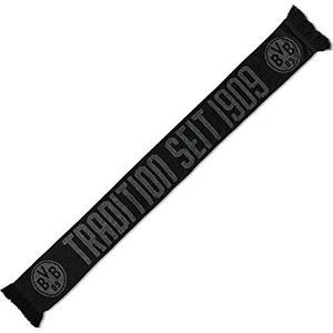 Borussia Dortmund Heren Bvb-sjaal Black On Black sjaal, grijs (zilvergrijs), eenheidsmaat EU