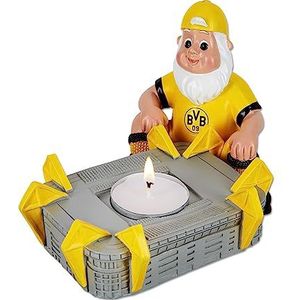 Borussia Dortmund BVB Tuindwerg met stadion - windlicht - 15 x 13 x 10,5 cm