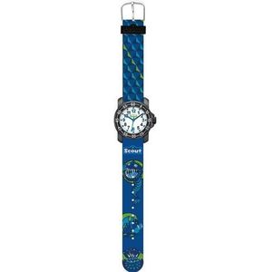 Scout Jongens analoog kwarts polshorloge met textielband 280376015, Blauw, Riem