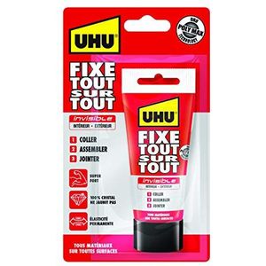 UHU Fixes Alles Onzichtbare Buis, Transparante Bevestigingslijm voor het Plakken, Assemblage en Verbinden, 75g