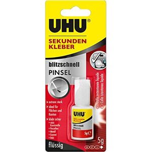 UHU Secondelijm Permanent blitzschnell pinsel Vloeibaar Transparant 45545 5 g