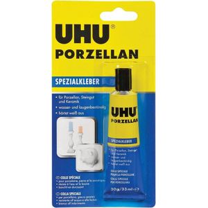 Uhu - Porselein Lijm - 30 Gr - Wit - Temperatuurbestendig van -30 tot +80 °C