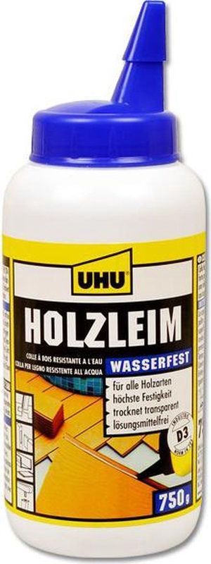 UHU Houtlijm, waterdicht, 750 g flesje met doseerpunt