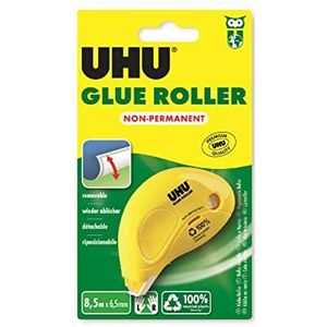 UHU Lijmroller, niet permanent, herbruikbaar, snel, schoon, nauwkeurig en direct, oplosmiddelvrij, transparant, 8,5 m x 6,5 mm