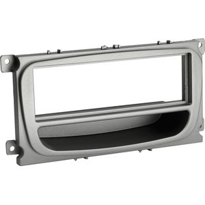 1-DIN Paneel geschikt voor met aflegbakje. Ford Mondeo /Focus / S-MAX / Galaxy Kleur: Zilver
