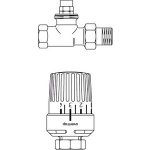 Oventrop RTL retourwaterbegrenzer-set 1/2" recht m. thermostaatknop UNI-RTLH 1028464
