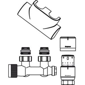 Oventrop, Multiblock T/Uni SH, hoekig, chroom - 1184284