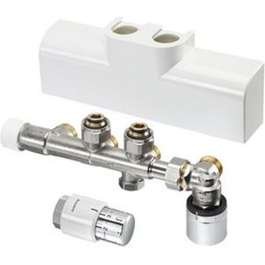 Oventrop Multiblock designaansluitset T-RTL + SH 1/2x3/4euro wit 1184188