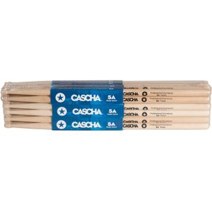 CASCHA Professionele 5A drumsticks van esdoornhout I professionele drumsticks van esdoornhout I professionele drumsticks I model houten kop 12 paar (24 stuks)