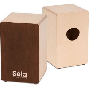 Sela SE 162 Primera Cajon Brown met Sela Snare-systeem, opgebouwd, voor beginners en gevorderden, Made in Germany