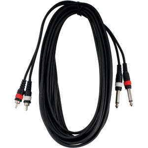 Audio Cable Stereo 6 m (2x Chinch male / 2x 6,3 mm Jack)