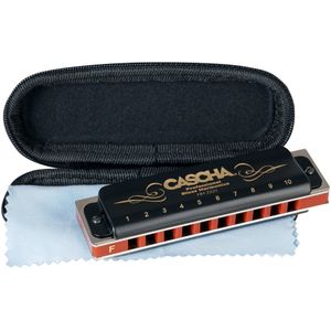 CASCHA Professional Blues Harmonica in F (incl. koffer en schoonmaakdoekje)