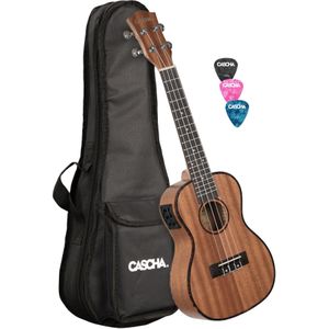 Cascha HH2035E Premium Mahogany E/A concert ukelele set