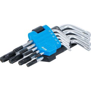 Torx stiftsleutel set 9 delig - T10 - T15 - T20 - T25 - T27 - T30 - T40 - T45 - T50 (kort) - BGS809