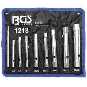 BGS technic - Pijpsleutelset - 9-dlg - Mat Verchroomd - 6 x 7 - 20 x 22 mm