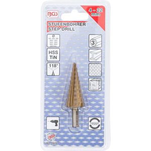 BGS - Trappenboor - Titanium Gecoat - Ø 4 - 22 mm