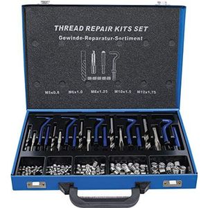 BGS Schroefdraad reparatieset - metalen koffer - Blauw - Helicoil - M5 - M6 - M8 - M10 - M12 - Inclusief tappen, boren, montage-apparaten en veren - BGS1950