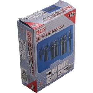 Bgs Technic - Blindnietbohrer-Satz hss 2,4 - 6,4 mm 15-tlg.