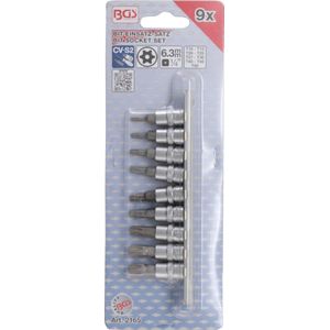 Torx doppenset 1/4"" 9 delig (T10 - T50, met boring) BGS 2165