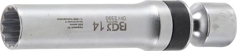 BGS Bougie kniedopsleutel twaalfkant met borgveer 3/8 14 mm