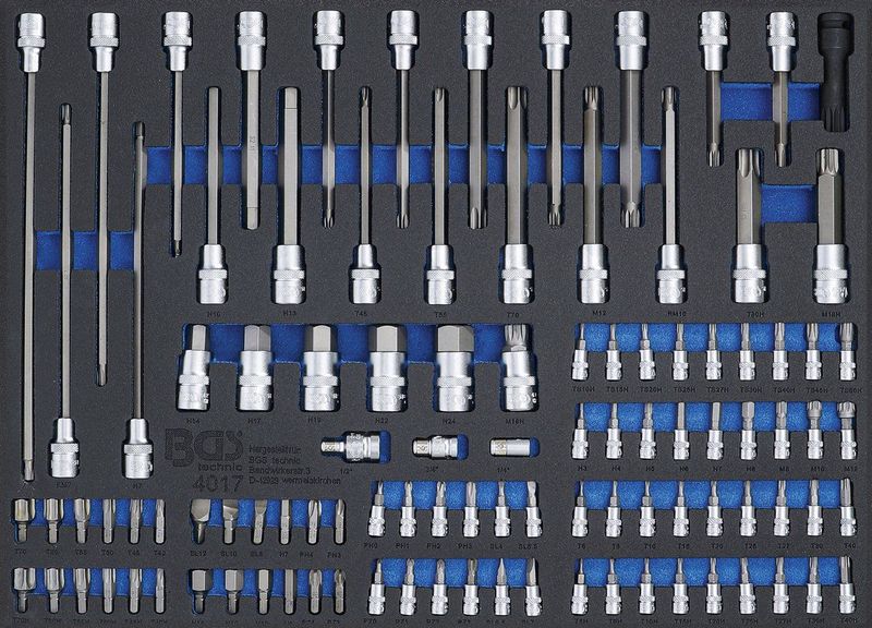 Werkstattwageneinlage 3/3: Bits und Bit-Einsätze 104-tlg.
