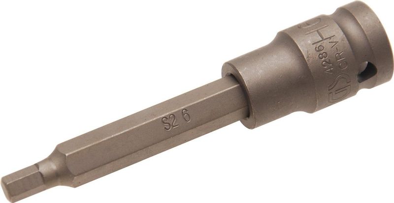 BGS Kraft-Bit-Einsatz Länge 100 mm Antrieb Innenvierkant 12,5 mm (1/2") Innensechskant 6 mm - 4286