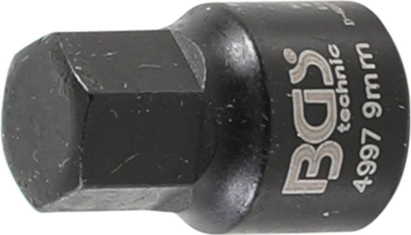 BGS - 4997 - Remklauw Dopsleutel - Zeskant - Extra Kort - 9 mm