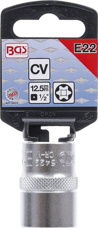 BGS - Dopsleuteldop - E-profiel - 1/2 inch - E22 - Chroom-vanadium-staal