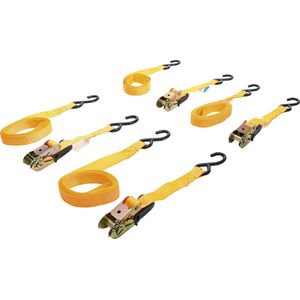 Bgs Technic - Knarren-Spannband-Satz mit schweren Haken 5 m x 25 mm 4-tlg.