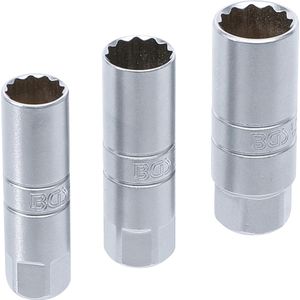 BGS- Bougie Dopsleutel set - Bougiedop maten 14mm - 16mm - 18mm - 12 kant - 3/8 - 3 delige doppen set -  BGS6858
