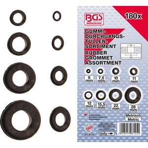 BGS 8125 | Assortiment doorvoertulen rubber | metrisch | 180-dlg.