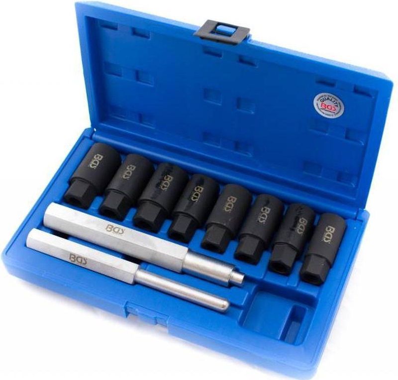 BGS Wielsloten Demonteerset - 10-delig - Robuuste Opbergkoffer - Zwart, Blauw