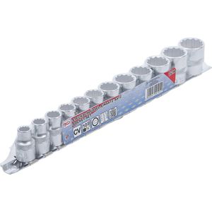 BGS - Doppenset - 12 Delig - Twaalfkant - Chroom-Vanadium-Staal - Verchroomd