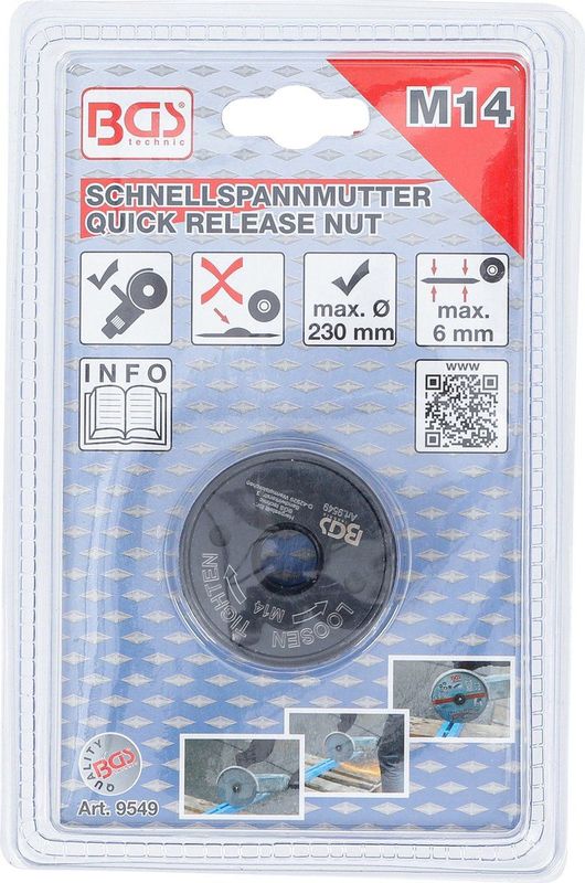 BGS Schnellspannmutter für Winkelschleifer M14 - 9549