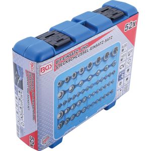 BGS Bit-Einsatz- und Steckschlüssel-Einsatz-Satz E-Profil / T-Profil (für Torx) / T-Profil (für Torx) mit Bohrung / TP-Profil (für Torx Plus) 52tlg. - 9839