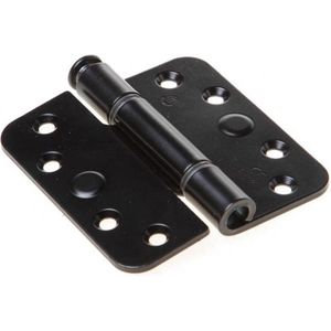 BSW glijlagerscharnier - 818 Allround - 89x89x3 mm - afgerond - zwart