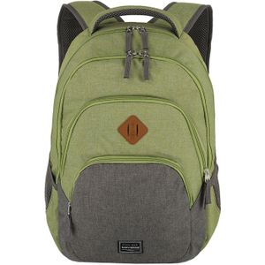 travelite Vrije tijd rugzak Rugzak met laptopvak Basic Melange Backpack 22L Green / Grey Groene Grijs