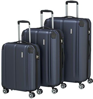 travelite Trolleyset "CITY, marine", (3 tlg.), Kofferset Reisegepäck Reisekoffer TSA Schloss