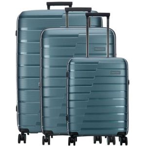 Travelite Air Base 4 Roll Suitcase Set 3st. eisblau