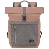Travelite Handbagage rugzak met laptopvak 15,6 inch, bagage serie BASICS Daypack Rollup: Praktische rugzak met rollup-functie, 60 cm, 35 liter, 800 gram, roze/grijs, 60, Zakelijk