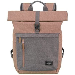 Travelite Handbagage rugzak met laptopvak 15,6 inch, bagage serie BASICS Daypack Rollup: Praktische rugzak met rollup-functie, 60 cm, 35 liter, 800 gram, roze/grijs, 60, Zakelijk