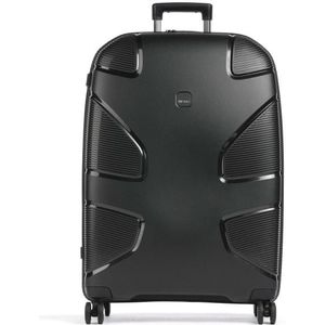 IMPACKT IP1 harde koffer met 4 wielen van gerecycled materiaal met 6 jaar garantie; duurzame reiskoffer met verwisselbare klikwielen, Lava zwart, Koffer