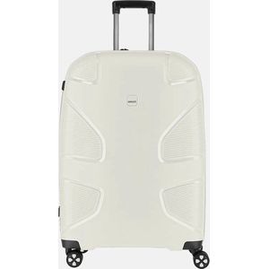 IMPACKT Hardshell koffer met 4 wielen, gemaakt van gerecycled materiaal, duurzame reiskoffer met verwisselbare klikwielen, wit (polar white), 76 cm (Größe L), Koffer