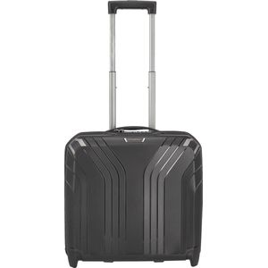 Travelite Elvaa Hardshell laptoptrolley met 2 wielen, laptoptrolley 44 cm, zwart, Laptop Trolley 44 cm, Hardshell laptoptrolley met 2 wielen