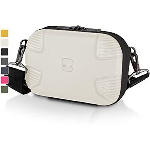 Impact Crossbody Bag voor handbagage, IP1, van gerecycled post-consumer-plastic, duurzame schoudertas met 6 jaar garantie + afneembare draagriem, wit (polar white)