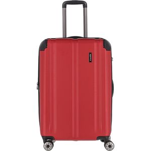 Travelite City 4 Wiel Trolley M Expandable red Harde Koffer