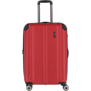 Travelite City 4w trolley, rood, 68 cm (Trolley M), Trolley met 4 wielen met harde schaal met beschermhoeken