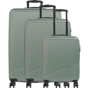 Travelite Koffer met 4 wielen, 3-delig, maten L/M/S, bagage serie Bali: ABS hardshell trolleys, groen, Trolley Set (L/M/S), Trolley met harde schaal met 4 wielen