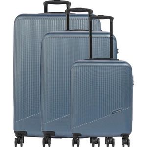 Travelite Koffer met 4 wielen, 3-delig, maten L/M/S, bagageserie Bali: ABS hardshell trolleys, blauw, Trolley Set (L/M/S), Trolley met harde schaal met 4 wielen