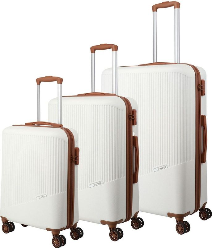 travelite Trolleyset »BALI 4w L/M/S«, (Set, 3 tlg., Hartschalen Trolley Set), Kofferset Reisegepäck Reisekoffer Hartschallenkoffer TSA Schloss